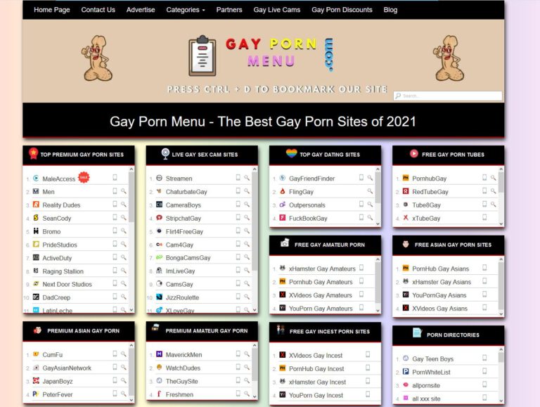 Gay Porn Menu – Find The Best Gay Porn Sites